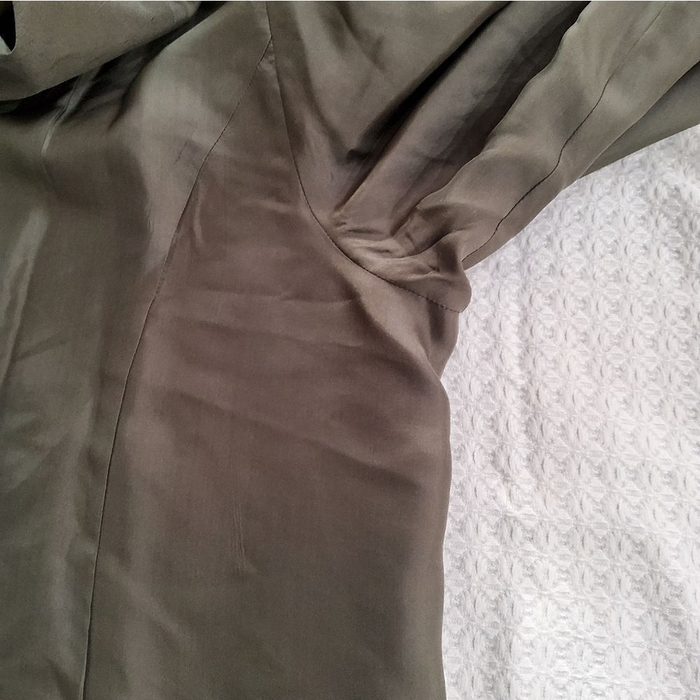 Eileen Fisher Silk Button Front Long Jacket Size L - Picture 9 of 14